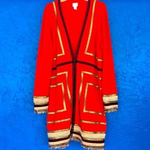 CHICO’S Bohemian Tribal Sweater Coat